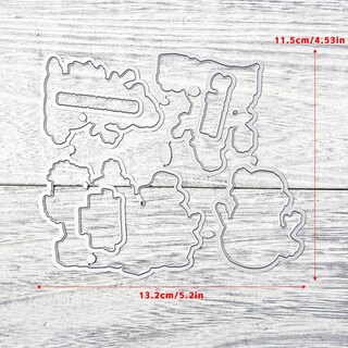 Foto 4 | Foto 4 | Sellos Transparentes Navideños Con Forma De Muñeco De Nieve Y Troqueles Metálicos De Fugut 14 X 14 Cm - Venta Internacional.