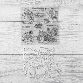 Foto 5 | Foto 5 | Sellos Transparentes Navideños Con Forma De Muñeco De Nieve Y Troqueles Metálicos De Fugut 14 X 14 Cm - Venta Internacional.