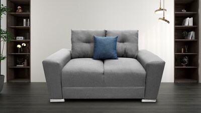 Foto 2 | Foto 2 | Love Seat El Bazar Store Suecia Lino Gris Plata 2 Plazas Modular Moderno Sala Sofa