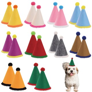 Foto 1 | Foto 1 | Set De Sombreros De Cumpleaños Para Mascotas Cellcacn Ajustables Con Pompones De 6 Cm - Venta Internacional.