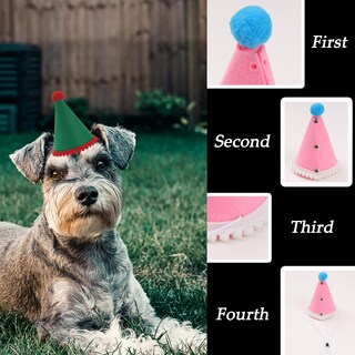 Foto 3 | Foto 3 | Set De Sombreros De Cumpleaños Para Mascotas Cellcacn Ajustables Con Pompones De 6 Cm - Venta Internacional.