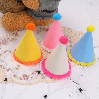 Foto 4 | Foto 4 | Set De Sombreros De Cumpleaños Para Mascotas Cellcacn Ajustables Con Pompones De 6 Cm - Venta Internacional.