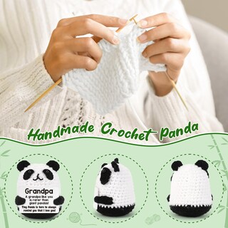 Foto 6 | Foto 6 | Figura De Juguete Bdayption Hecha A Mano A Ganchillo Como Regalo Para Abuelo Panda - Venta Internacional.