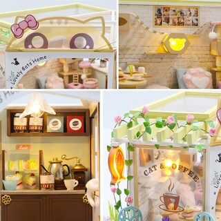 Foto 6 | Foto 6 | Kit De Casa De Muñecas En Miniatura Syw A Escala 1:24 Para Gatos Y Café-jardín - Venta Internacional.