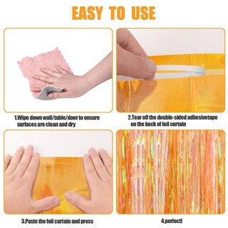 Foto 3 | Foto 3 | Cortinas Laminadas Amarillas De 97 X 198 Cm Backdrop Canrevel Paquete De 2 - Venta Internacional.