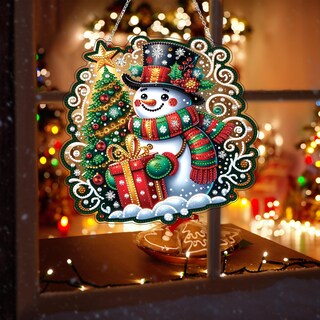 Foto 6 | Foto 6 | Kit De Pintura Artística Con Diamantes Jjfox Corona Navideña Con Forma De Muñeco De Nieve - Venta Internacional.