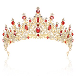 Foto 1 | Foto 1 | Tiara Crown Cieher Oro Y Rojo Boda Baile De Graduación Quinceañera - Venta Internacional.