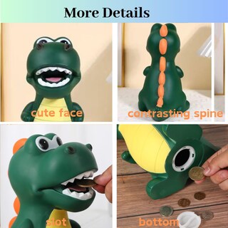 Foto 4 | Foto 4 | Money Bank Pakproly Dinosaurio Plástico Irrompible 17 X 14 X 21 Cm - Venta Internacional.