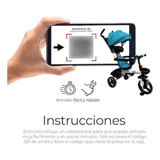 Foto 4 | Foto 4 | Triciclo Infantil 3 En 1 Para Bebé Bicicleta Tipo Carreola Eo Safe Imports Esi-22091 Azul