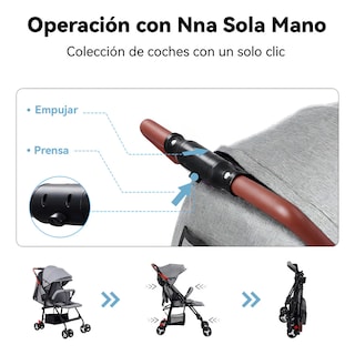 Foto 2 | Foto 2 | Carriola Con Arnes Carreola Plegable Para Bebé Reclinable Eo Safe Imports Esi-22100 Gris