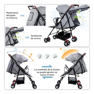 Foto 4 | Foto 4 | Carriola Con Arnes Carreola Plegable Para Bebé Reclinable Eo Safe Imports Esi-22100 Gris