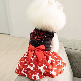 Foto 4 | Foto 4 | Vestido Para Perro Cutebone Merry Christmas Velvet Red Xs Small - Venta Internacional.