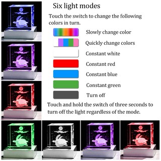 Foto 2 | Foto 2 | Figura Movdyka De Tortuga Marina De Cristal 3d Con Base De Luz Led - Venta Internacional.