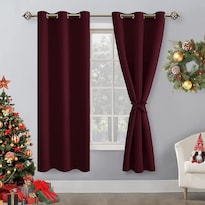 Cortinas Hiasan  107 X 160 Cm  Color Burdeos  Con Aislamiento Térmico  Opacas - Venta Internacional.