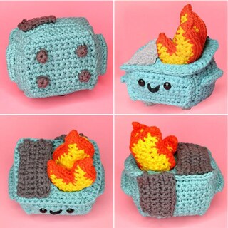 Foto 5 | Foto 5 | Figura Ifslqnx Contenedor De Basura De Ganchillo Felpa 8 5 Cm Paquete De 3 - Venta Internacional.