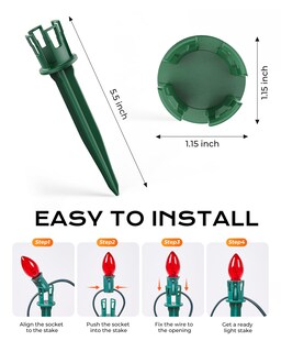 Foto 4 | Foto 4 | 100 Estacas Luminosas Minetom De 14 Cm Para Luces C7 C9 - Venta Internacional.