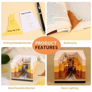 Foto 3 | Foto 3 | Calendario De Escritorio Cowenhey 2026 Con Luz Led Y Bloc De Notas Con Forma De Árbol 3d - Venta Internacional.