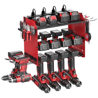 Foto 1 | Foto 1 | Estante De Almacenamiento Para Taladros Luffioner Para Montaje En Pared Con Cargador De 8 Enchufes - Venta Internacional.