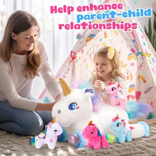 Foto 3 | Foto 3 | Animal De Peluche Wewill Rainbow Unicorn Con 4 Bebés De 48 Cm - Venta Internacional.
