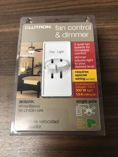 Foto 1 | Foto 1 | Ventilador Y Control De Luz Dual Lutron S2-lfsqh-wh 120 V Que Se Desliza Hacia Fuera - Venta Internacional.