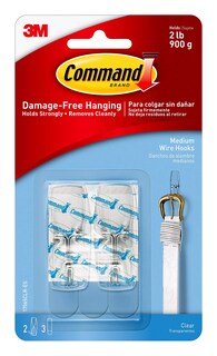 Foto 1 | Foto 1 | Storage Hook Command Medium Wire 2 Ganchos Transparentes - Venta Internacional.