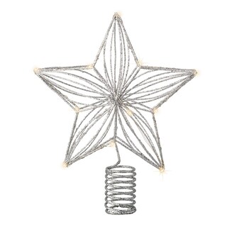 Foto 1 | Foto 1 | Árbol Lumineo Led Con Purpurina En Forma De Estrella Plateada 25 Cm - Venta Internacional.