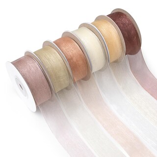 Foto 1 | Foto 1 | Juego De Cintas Mlurcu De Organza Transparente 2 54 Cm X 137 M 6 Rollos Color Marrón - Venta Internacional.