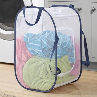Foto 1 | Foto 1 | Cesto De Ropa Plegable De Tela Whitmor Azul/blanco - Venta Internacional.