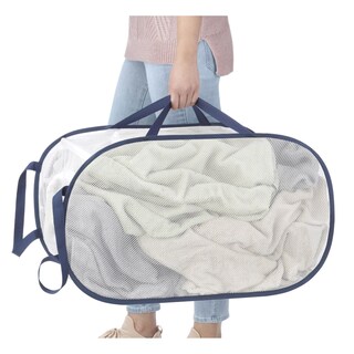 Foto 2 | Foto 2 | Cesto De Ropa Plegable De Tela Whitmor Azul/blanco - Venta Internacional.