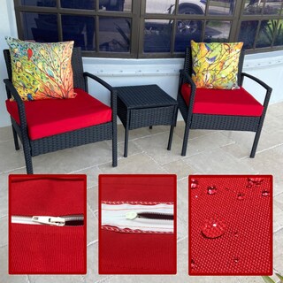 Foto 4 | Foto 4 | Fundas De Cojín Para Patio Flymei Impermeables 60 X 60 X 10 Cm 4 Paquetes Rojas - Venta Internacional.