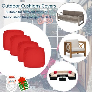 Foto 5 | Foto 5 | Fundas De Cojín Para Patio Flymei Impermeables 60 X 60 X 10 Cm 4 Paquetes Rojas - Venta Internacional.