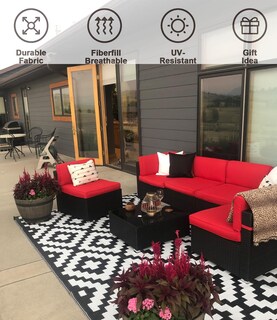 Foto 7 | Foto 7 | Fundas De Cojín Para Patio Flymei Impermeables 60 X 60 X 10 Cm 4 Paquetes Rojas - Venta Internacional.