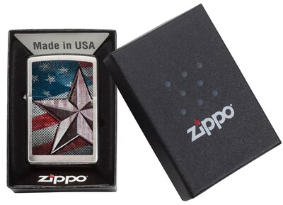 Foto 7 | Foto 7 | Encendedor Zippo Con Forma De Estrella Con Bandera Estadounidense Cromo Cepillado - Venta Internacional.