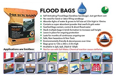 Foto 6 | Foto 6 | Bolsas Para Inundaciones Quick Dam Qd1224-6 Activadas Por Agua 30 Cm X 60 Cm Paquete De 6 - Venta Internacional.