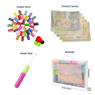 Foto 2 | Foto 2 | Kit De Almohadas Latch Hook 43 X 43 Cm Bonita Vaca De Las Tierras Altas Diy - Venta Internacional.