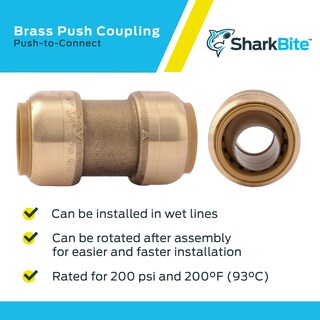 Foto 4 | Foto 4 | Acoplamiento De Plomería Sharkbite De Latón De 3/8 Pulgadas Con Conexión A Presión - Venta Internacional.