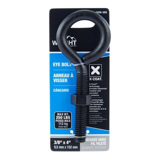 Foto 1 | Foto 1 | Eyebolt Wright Acero Negro 3/8 Pulgadas X 4 Pulgadas Con Tuerca 250 Libras - Venta Internacional.