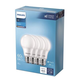 Foto 1 | Foto 1 | Bombilla Led Philips A19 E26 Luz Día Equivalente A 60w Paquete De 4 - Venta Internacional.