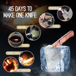 Foto 3 | Foto 3 | Cuchillo Para Huesos De Carne Estilo Rococó Forjado A Mano De Espiga Completa - Venta Internacional.