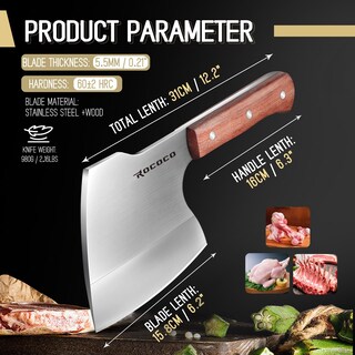 Foto 6 | Foto 6 | Cuchillo Para Huesos De Carne Estilo Rococó Forjado A Mano De Espiga Completa - Venta Internacional.