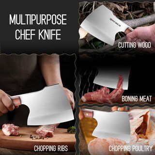 Foto 7 | Foto 7 | Cuchillo Para Huesos De Carne Estilo Rococó Forjado A Mano De Espiga Completa - Venta Internacional.