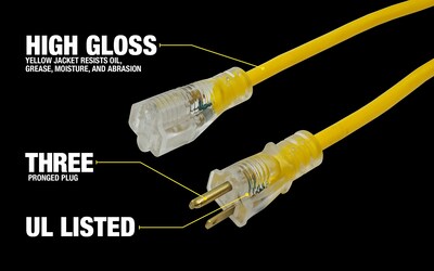 Foto 3 | Foto 3 | Cable De Extensión Yellow Jacket 2884 12/3 15 A 50 Pies Con Extremos Iluminados - Venta Internacional.