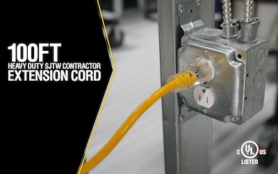 Foto 3 | Foto 3 | Cable De Extensión Chaqueta Amarilla Resistente 100 Pies Calibre 12 - Venta Internacional.