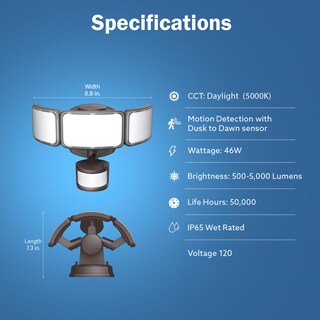 Foto 2 | Foto 2 | Luz Led De Seguridad Feit Electric 46 W Sensor De Movimiento 5000 Lúmenes - Venta Internacional.