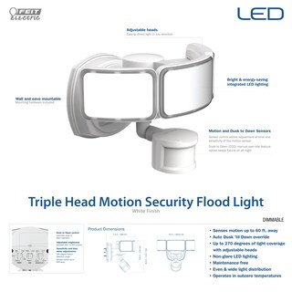 Foto 3 | Foto 3 | Luz De Seguridad Led Feit Electric Con Sensor De Movimiento De 46 W 5000 Lm - Venta Internacional.