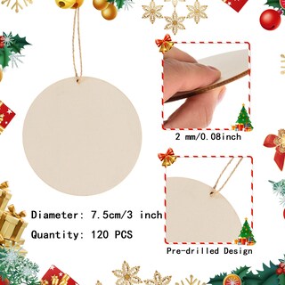 Foto 2 | Foto 2 | Círculos De Madera Awizom De 7 5 Cm 120 Unidades Con Agujeros Para Manualidades - Venta Internacional.