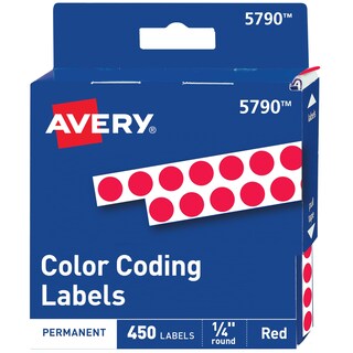 Foto 1 | Foto 1 | Pegatinas Avery Permanentes Redondas Con Codificación De Colores De 1/4 Pulgadas Rojas - Venta Internacional.