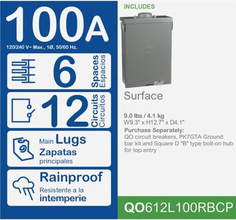 Foto 4 | Foto 4 | Placa De Distribución Eléctrica Schneider Electric Qo612l100rbcp 100a Outdoor - Venta Internacional.