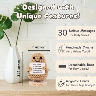 Foto 4 | Foto 4 | Figura «te Tengo Algo Pequeño» Patatas Tejidas A Ganchillo Con 30 Letreros - Venta Internacional.