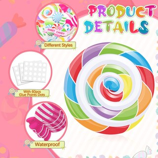 Foto 3 | Foto 3 | Decoraciones De Papel Pasimy 60 Unidades Con Forma De Caramelo 15 Cm Para Navidad - Venta Internacional.